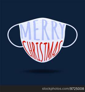 Medical face mask with text merry christmas Vector Image