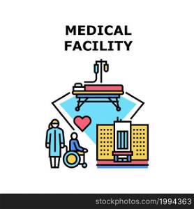 Medical Facility Vector Icon Concept. Medical Facility For Examining Patient Health, Care And Disease Treatment. Hospital Worker Specialist Nursing Sickness Human Color Illustration. Medical Facility Vector Concept Color Illustration