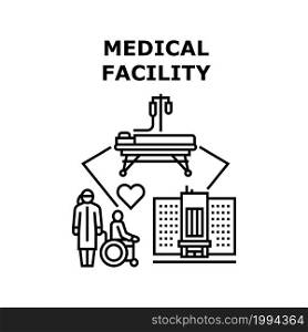 Medical Facility Vector Icon Concept. Medical Facility For Examining Patient Health, Care And Disease Treatment. Hospital Worker Specialist Nursing Sickness Human Black Illustration. Medical Facility Vector Concept Black Illustration