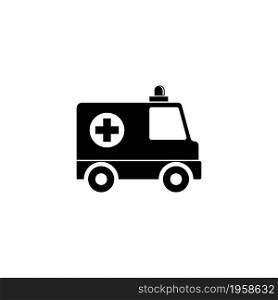 Medical Fast Response Ambulance Car. Flat Vector Icon illustration. Simple black symbol on white background. Medical Fast Response Ambulance Car sign design template for web and mobile UI element. Medical Fast Response Ambulance Car. Flat Vector Icon illustration. Simple black symbol on white background. Medical Fast Response Ambulance Car sign design template for web and mobile UI element.