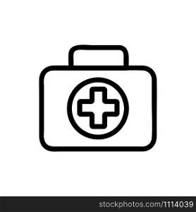 medical first aid kit icon vector. A thin line sign. Isolated contour symbol illustration. medical first aid kit icon vector. Isolated contour symbol illustration