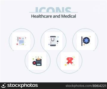Medical Flat Icon Pack 5 Icon Design. hospital sign. mobile. ribbon. medical. health