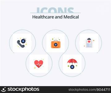 Medical Flat Icon Pack 5 Icon Design. list. diet. emergency. check list. kit