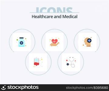 Medical Flat Icon Pack 5 Icon Design. . medical. syrup bottle. healthcare. love
