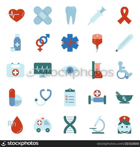 Medical flat icons set graphic illustration design. Medical flat icons set