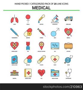Medical Flat Line Icon Set - Business Concept Icons Design