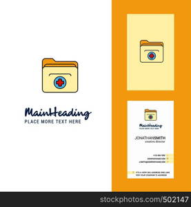 Medical folder Creative Logo and business card. vertical Design Vector