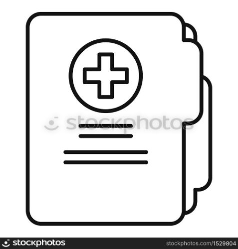 Medical folder icon. Outline medical folder vector icon for web design isolated on white background. Medical folder icon, outline style