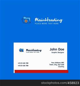 Medical folder logo Design with business card template. Elegant corporate identity. - Vector