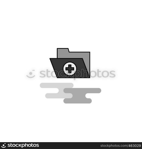 Medical folder Web Icon. Flat Line Filled Gray Icon Vector