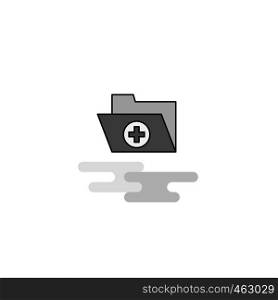 Medical folder Web Icon. Flat Line Filled Gray Icon Vector
