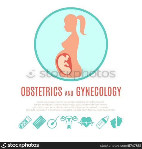 Medical genecology and obstetrics educational pregnancy development pictorial demonstration with infographic elements poster print abstract vector illustration