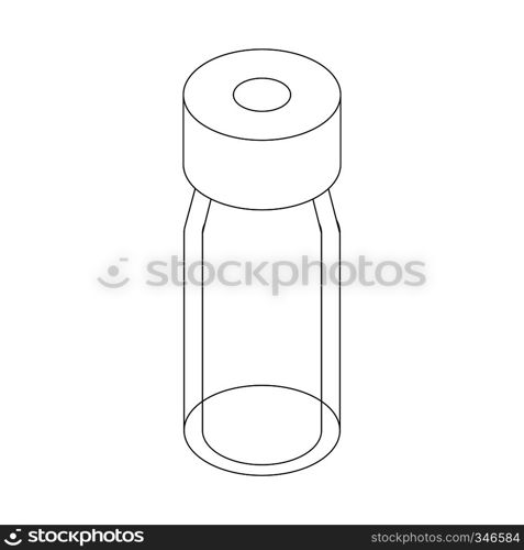 Medical glass bottle icon in isometric 3d style isolated on white background. Medical glass bottle icon, isometric 3d style