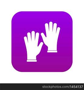 Medical gloves icon digital purple for any design isolated on white vector illustration. Medical gloves icon digital purple