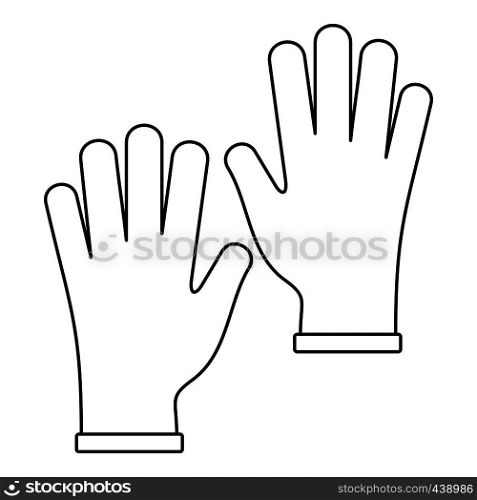 Medical gloves icon in outline style isolated vector illustration. Medical gloves icon outline