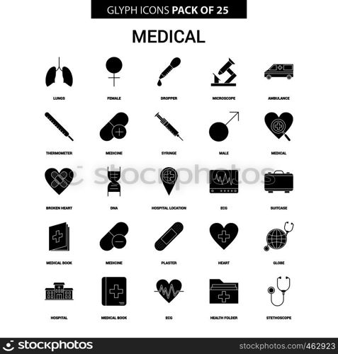 Medical Glyph Vector Icon set