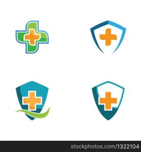 Medical guard logo template vector icon design