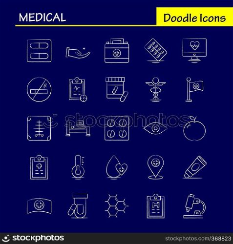 Medical  Hand Drawn Icons Set For Infographics, Mobile UX/UI Kit And Print Design. Include  Water Melon, Melon, Fruit, Food, Bones, Broken Bones, Collection Modern Infographic Logo and Pictogram. - Vector