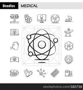 Medical Hand Drawn Icons Set For Infographics, Mobile UX/UI Kit And Print Design. Include: Drip, Syringe, Medical, Medicine, Syringe, Medical, Injection, Health, Collection Modern Infographic Logo and Pictogram. - Vector
