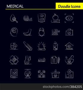 Medical Hand Drawn Icons Set For Infographics, Mobile UX/UI Kit And Print Design. Include: Test Tube, Science, Medical, Lab, Globe, Medical, Map Collection Modern Infographic Logo and Pictogram. - Vector