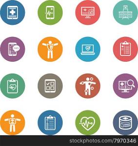 Medical & Health Care Icons Set. Flat Design.