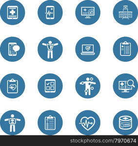 Medical & Health Care Icons Set. Flat Design.