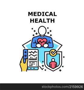 Medical health hospital doctor. medical care. clinic nurse. medicine pharmacy. emergency cardiology vector concept color illustration. Medical health icon vector illustration