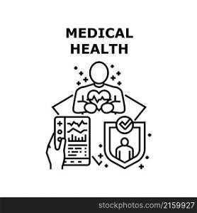 Medical health hospital doctor. medical care. clinic nurse. medicine pharmacy. emergency cardiology vector concept black illustration. Medical health icon vector illustration