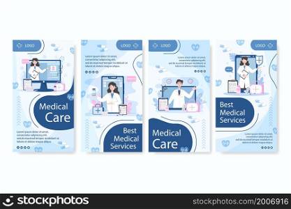 Medical Healthcare Flat Design Illustration Stories Editable of Square Background Suitable for Social media, Feed, Card, Greetings, Print and Web Internet Ads Template