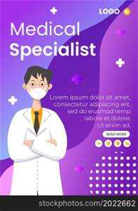 Medical Healthcare Flyer Template Flat Design Illustration Editable of Square Background Suitable for Social media, Feed, Card, Greetings and Web Internet Ads