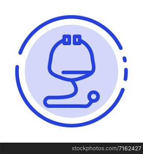 Medical, Healthcare, Medical, Stethoscope Blue Dotted Line Line Icon