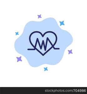 Medical, Heart, Heartbeat, Pulse Blue Icon on Abstract Cloud Background