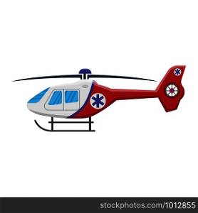 Medical helicopter icon isolated on white background, air transport, aviation, vector illustration. Medical helicopter icon isolated on white background, air transport, aviation, vector illustration.