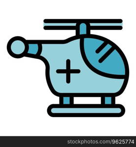 Medical helicopter icon outline vector. Emergency guard. Coast rescue color flat. Medical helicopter icon vector flat