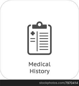 Medical History and Medical Services Icon. Flat Design.