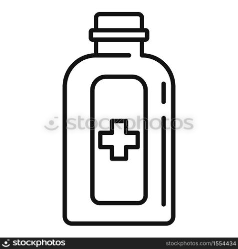 Medical homeopathy bottle icon. Outline medical homeopathy bottle vector icon for web design isolated on white background. Medical homeopathy bottle icon, outline style