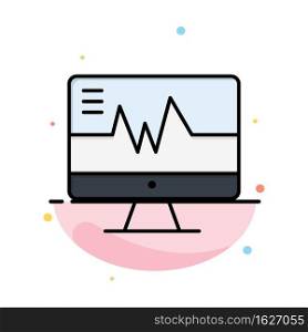 Medical, Hospital, Heart, Heartbeat Abstract Flat Color Icon Template