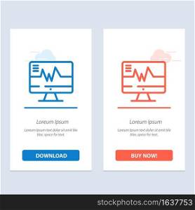 Medical, Hospital, Heart, Heartbeat  Blue and Red Download and Buy Now web Widget Card Template
