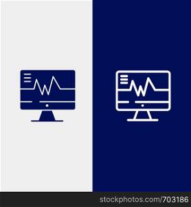 Medical, Hospital, Heart, Heartbeat Line and Glyph Solid icon Blue banner Line and Glyph Solid icon Blue banner