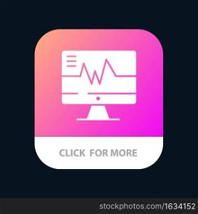 Medical, Hospital, Heart, Heartbeat Mobile App Button. Android and IOS Glyph Version