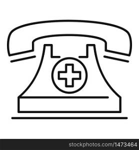 Medical hot call line icon. Outline medical hot call line vector icon for web design isolated on white background. Medical hot call line icon, outline style