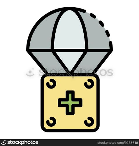 Medical humanitarian aid icon. Outline medical humanitarian aid vector icon color flat isolated. Medical humanitarian aid icon color outline vector
