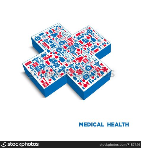 Medical icon background. 3d illustration.