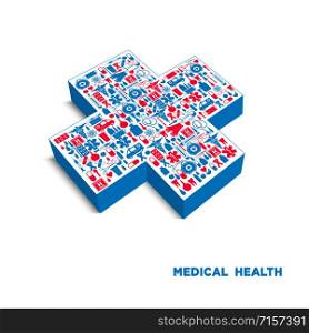 Medical icon background. 3d illustration.