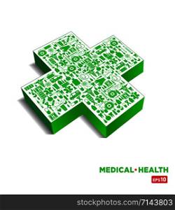 Medical icon background. Medical icon background. 3d illustration.
