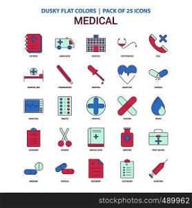 Medical icon Dusky Flat color - Vintage 25 Icon Pack