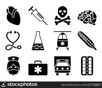 Medical Icon Set. Fully editable vector illustration. Text expanded.