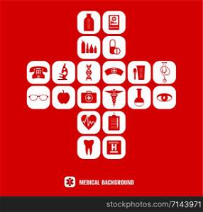 Medical icon set.. Medical icon set in geometric design template.