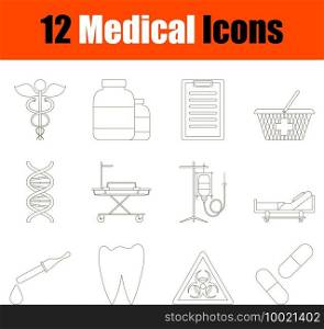 Medical Icon Set. Thin Editable Stroke Line Without Filling Design. Vector Illustration.