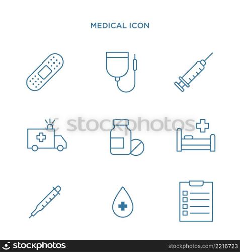 Medical icon set vector design templates isolated on white background